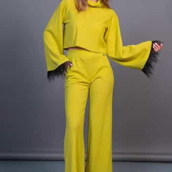 μάλλινη μπλούζα κοντή