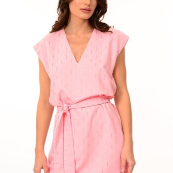 ροζ φόρεμα μίνι με στρας