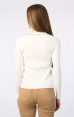 λευκή ζακέτα γυναικεία πλεκτή μακρυμάνικη εφαρμοστή