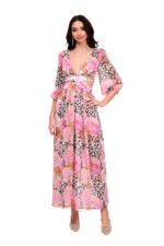 φόρεμα για βάπτιση γάμο μάξι αέρινο με μανίκι we coss