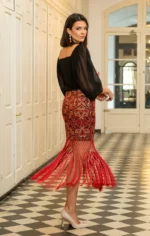 μαύρη μπλούζα επίσημη γυναικεία μακρυμάνικη σιφόν Κάιρα