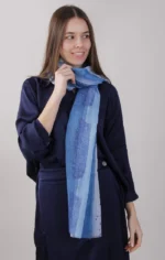 φουλάρι-παρεό γαλάζιο εμπριμέ