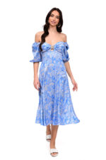 μίντι φόρεμα για γάμο βάπτιση έξοδο γαλάζιο we coss