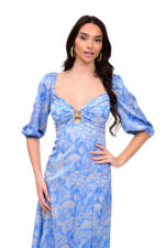 μίντι φόρεμα για γάμο βάπτιση έξοδο γαλάζιο we coss