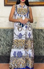 μακρύ καφτάνι χυτό αμάνικο εμπριμέ αντίκα σαρτορία