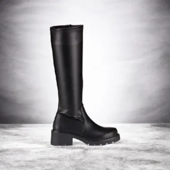 Μπότες ψηλές με χαμηλό χοντρό τακούνι γυναικείες