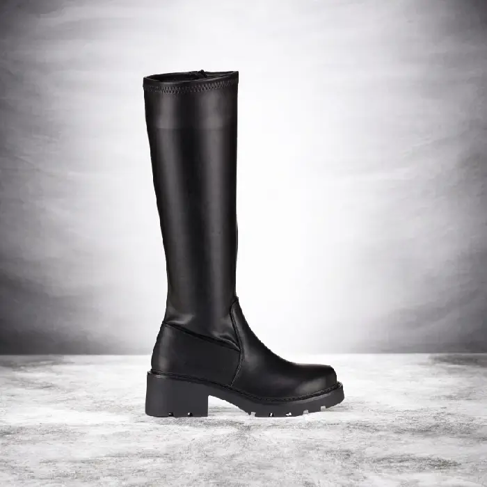 Μπότες ψηλές με χαμηλό χοντρό τακούνι γυναικείες