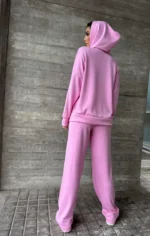 Σετ φόρμες ροζ γυναικείες με ζακέτα παντελόνι