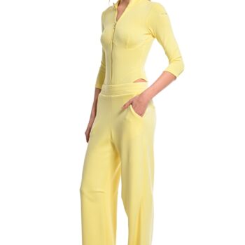 παντελόνι φόρμας κίτρινο με λάστιχο στη μέση we coss