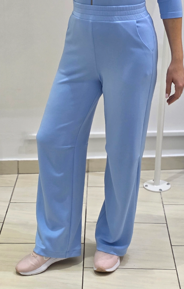 Παντελόνι φόρμας σιέλ με λάστιχο στη μέση we coss