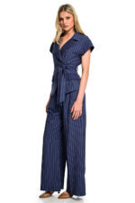 αμάνικο σακάκι γυναικείο ριγέ navy we coss