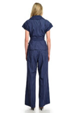 αμάνικο σακάκι γυναικείο ριγέ navy we coss