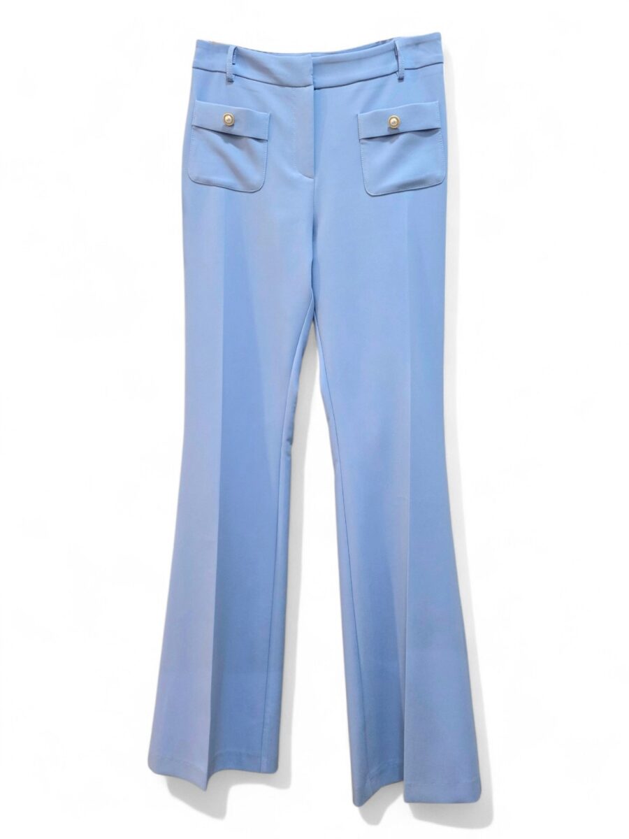 Ψηλόμεσο παντελόνι καμπάνα σιέλ we coss