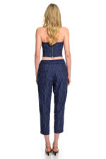 ριγέ παντελόνι γυναικείο μπλε σκούρο σίγκαρετ we coss