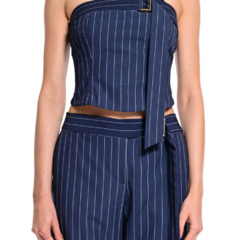 ριγέ τοπ στράπλες με διακοσμητική ζώνη we coss