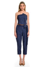 ριγέ τοπ στράπλες με διακοσμητική ζώνη we coss