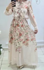 σετ φούστα πουκάμισο φλοράλ σε ρομαντικό ύφος