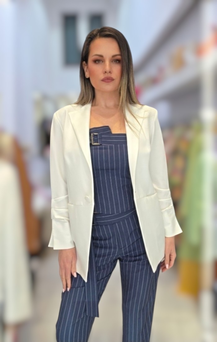 λευκό σακάκι γυναικείο we coss