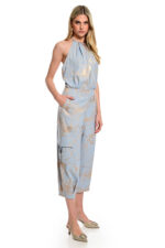 ολόσωμη φόρμα βραδινή we coss γαλάζια με άλτερ λαιμόκοψη