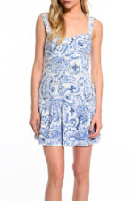 paisley print μίνι φόρεμα αμάνικο we coss