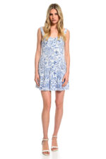 paisley print μίνι φόρεμα αμάνικο we coss