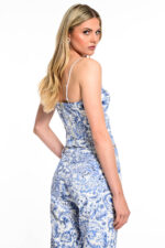 πέισλι πριντ ψηλόμεσο γυναικείο παντελόνι καμπάνα we coss