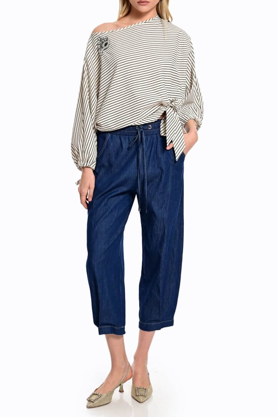 ριγέ μπλούζα γυναικεία σε άνετη γραμμή we coss