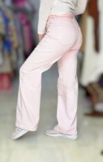 ροζ τζιν παντελόνι γυναικείο βαμβακερό