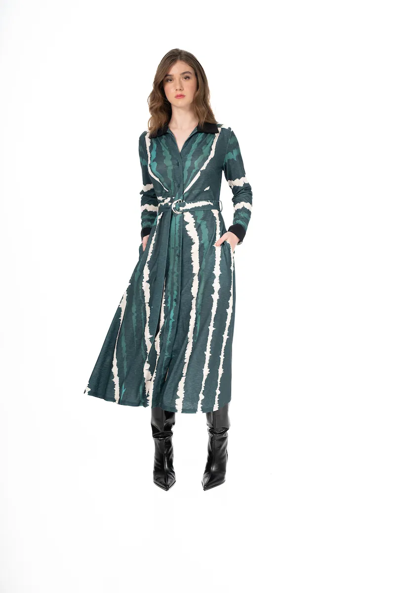 prasino-semizie-forema-makrymaniko-me-zoni-se-alfa-grammi πράσινο σεμιζιέ φόρεμα μακρυμάνικο με ζώνη σε άλφα γραμμή